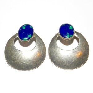 Women's Vintage Azurite Sterling Silver Native American Earrings